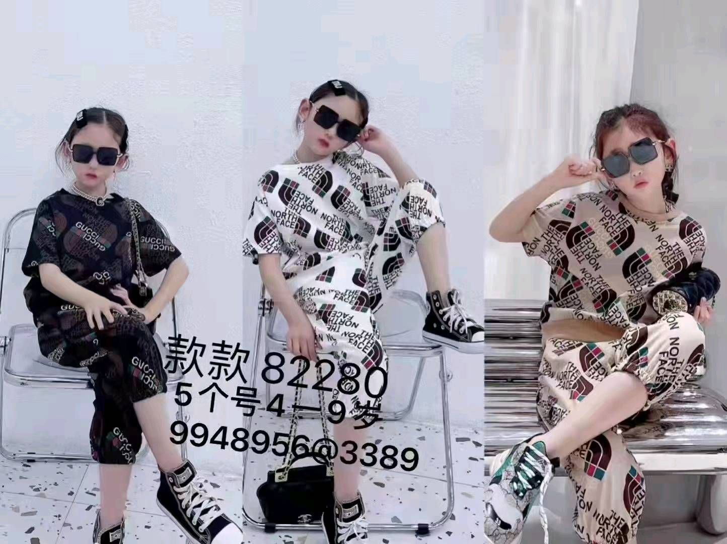 服装低价尾货-女童休闲套装 低价跑量款