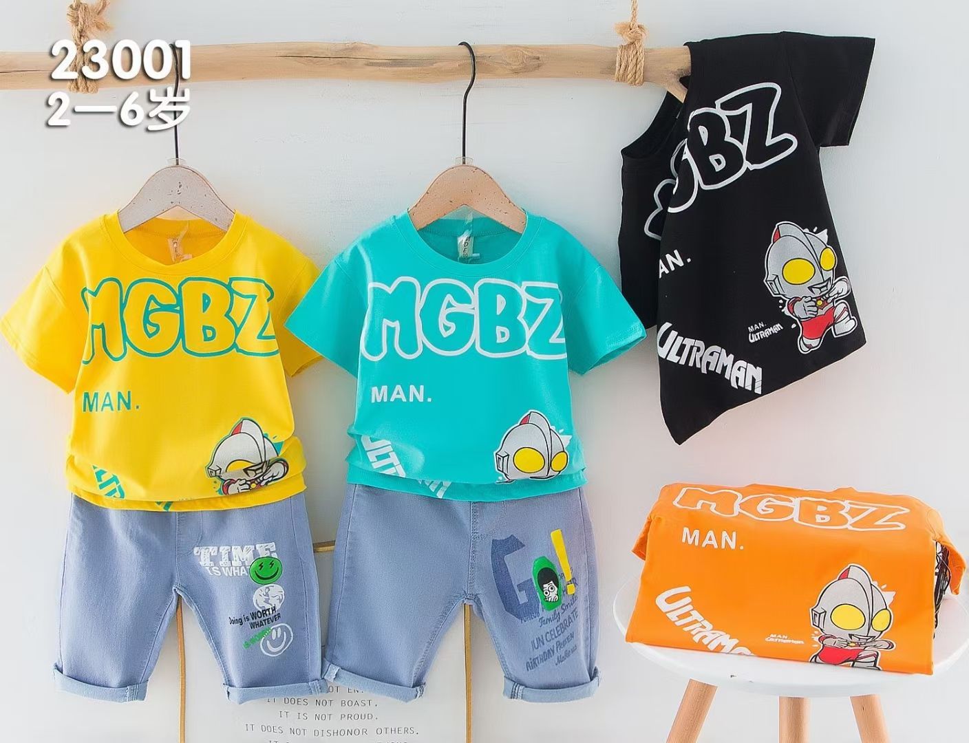 夏款男童休闲套装跑量款2-6岁-偶来送服装新品