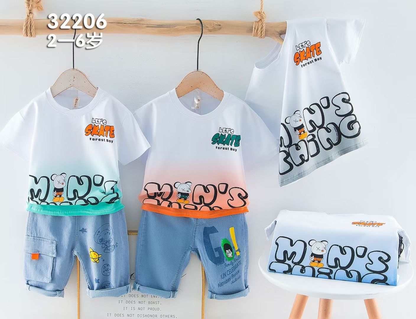 夏款男童休闲套装跑量款2-6岁-偶来送服装新品