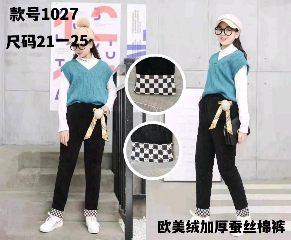 服装低价尾货-女童针织裤大童装