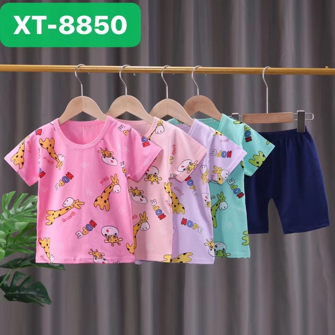 服装低价尾货-女童花纹小体恤外贸货