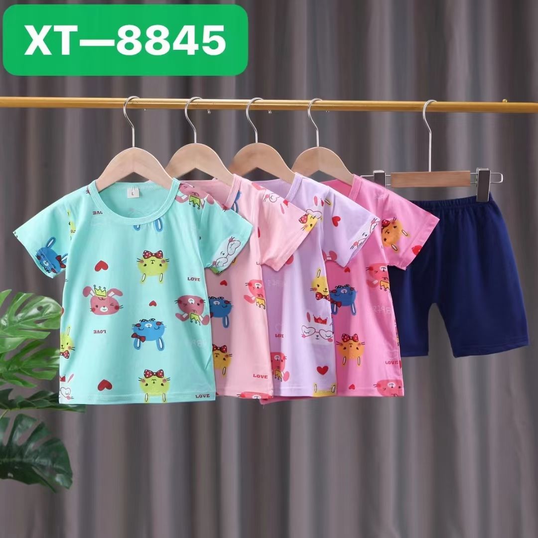 女童花纹小体恤外贸货-偶来送服装新品